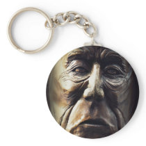 Native Aboriginal Woman Wood Carving Key Chain