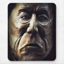 Native Aboriginal Woman Wood Carving Mouse Pad