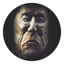 Native Aboriginal Woman Wood Carving Round Stickers