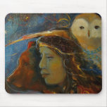 Native American Bear and Owl Animal Spirits mousepads