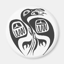 Native American Haida Kingfisher Symbol Fridge Magnets
