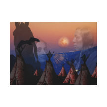 Native American Indian Chief Gallery Wrapped Canvas