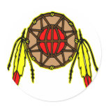 Native American Indian Mandela Round Stickers