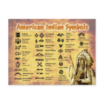 Native American Indian Symbols Postcards