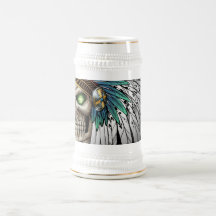 Native American Indian Tribal Gothic Skull Coffee Mugs