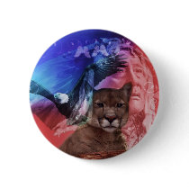 Native American Indian Warrior Pinback Button