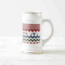 Native American Red Blue Chevron Tipi Skulls Arrow Mugs