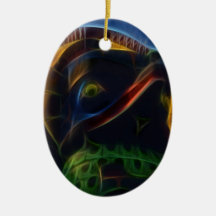 Native American Totem Pole Fractal Art Design Christmas Ornament