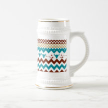 Native American Turquoise Red Chevron Tipi Skulls Mugs