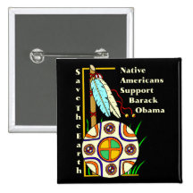 NATIVE AMERICANS FOR OBAMA BUTTON
