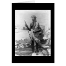 Native and Spear Sudan Africa 1920 Greeting Card