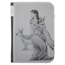 Native Girl with Pronghorn Antelope Kindle Case