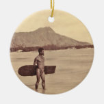 Native Hawaiian Surfer, c. 1890 Ornament