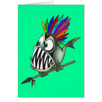 Native Piranha Greeting Cards