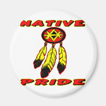 Native Pride 3 Feathers Magnet