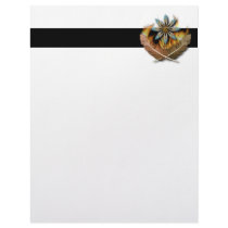 native red tailed hawk feathers and flames digital letterhead design