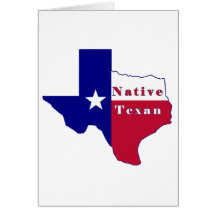 Native Texan Flag Map Greeting Card