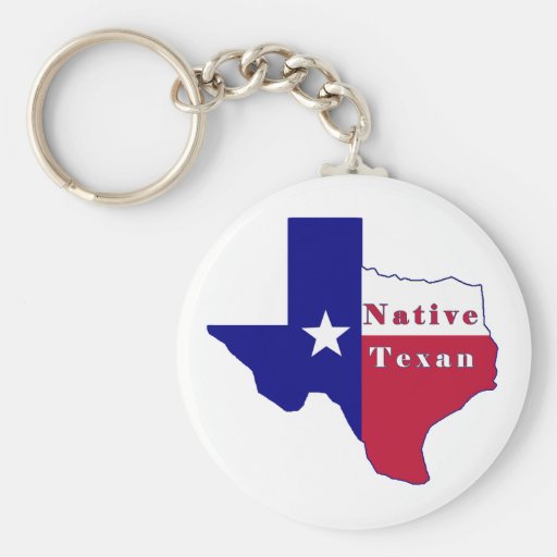 Native Texan Flag Map Keychains