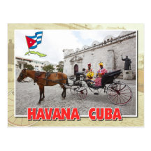 Natives in costume in carriage, Havana, Cuba Postcard