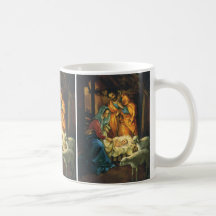Nativité vintage de Noël, bébé Jésus dans Manger Tasse