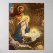 Nativité vintage de Noël, bébé Jésus de Mary Josep Posters