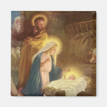Nativité vintage de Noël, bébé Jésus de Mary Josep Aimant