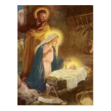 Nativité vintage de Noël, bébé Jésus de Mary Josep Cartes Postales