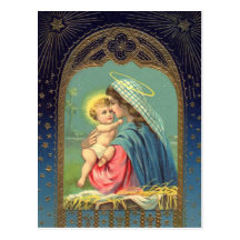 Nativity Mary Holding The baby Jesus Post Card