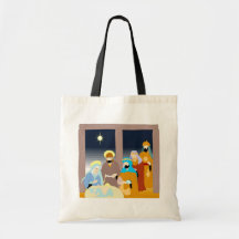 Nativity scene Christian artwork Canvas Bag