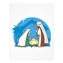Nativity Scene Letterhead Template