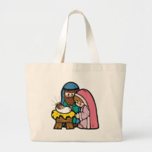 Nativity scene with baby Jesus Tote Bags