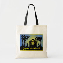 Nativity Silhouette Joy to the World Bags