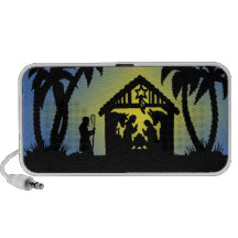 Nativity Silhouette Joy to the World iPod Speakers