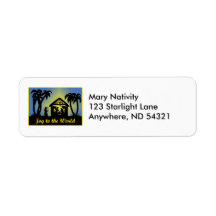 Nativity Silhouette Joy to the World Labels