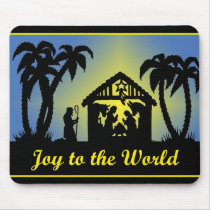 Nativity Silhouette Joy to the World Mousepad