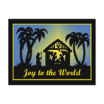 Nativity Silhouette Joy to the World Post Card