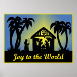Nativity Silhouette Joy to the World Posters