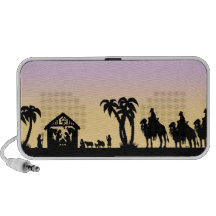 Nativity Silhouette Wise Men on the Horizon Portable Speaker