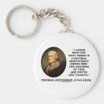 Natural Aristocracy Among Men Virtue Talents Quote Key Chains