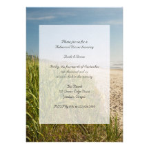 Natural Beach Wedding Rehearsal Dinner Invite