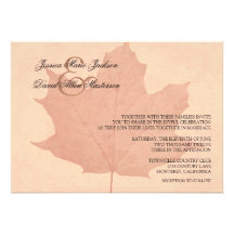 Natural Beauty Leaf Felt Wedding Invitation