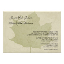 Natural Beauty Leaf Felt Wedding Invitation