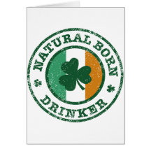 Natural Born Drinker Greeting Cards