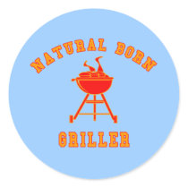 Natural Born Griller Products Round Stickers