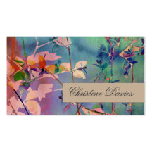 Natural leaves design grunge business card