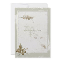 Natural Pressed Flower Bridal Shower Personalized Announcements