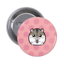 Natural Russian Dwarf Hamster Button