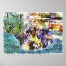 Natural stone pond poster
