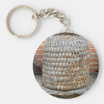 Natural Wooden Basket Keychains