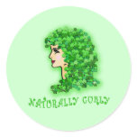 Naturally Curly! With Irish Shamrocks Sticker